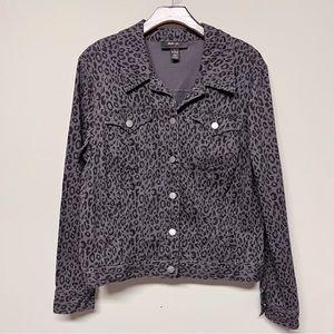 Leopard Print Denim Jacket